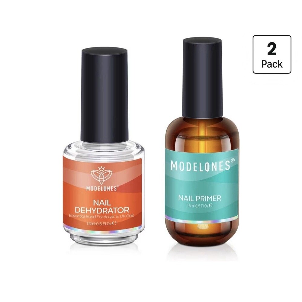 Modelones Nail Dehydrator and Primer, Acid Free Prep Kit for Base Coat 15 Ml